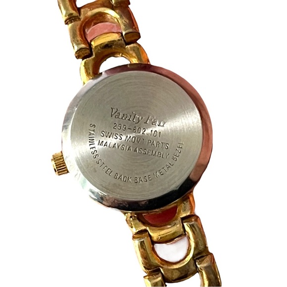WORKS Vintage Vanity Fair II by Gruen Womens Writst Watch Gold Blue Mermaid - Picture 5 of 7